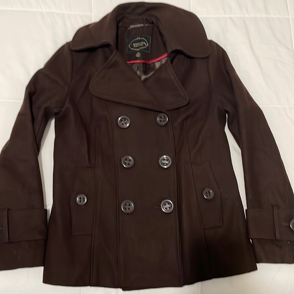 Madison Double-Breasted Brown Pea Coat